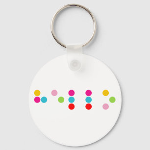 Braille blind alphabet letters hello text keychain