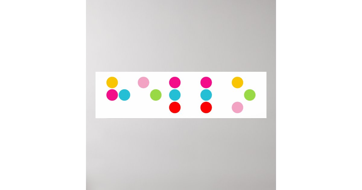 Braille blind alphabet letters hello text poster Zazzle