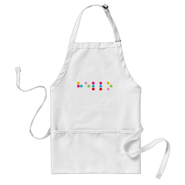 Braille blind language alphabet letters hello text adult apron (Front)