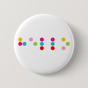 Braille blind language alphabet letters hello text button