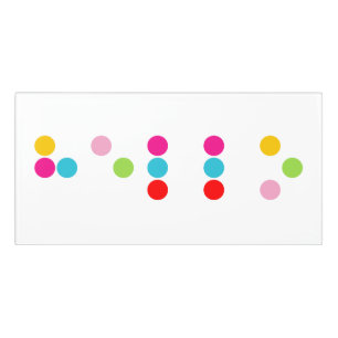 Braille blind language alphabet letters hello text door sign