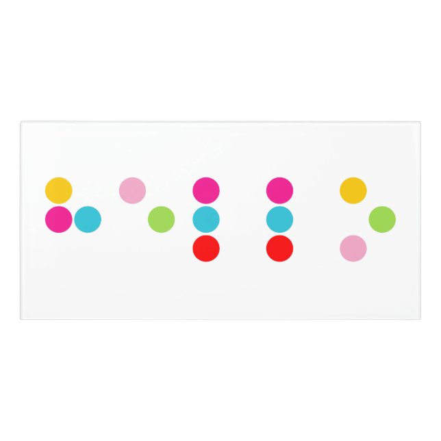 Braille blind language alphabet letters hello text door sign (Classic Front)