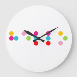 Braille blind language alphabet letters hello text large clock