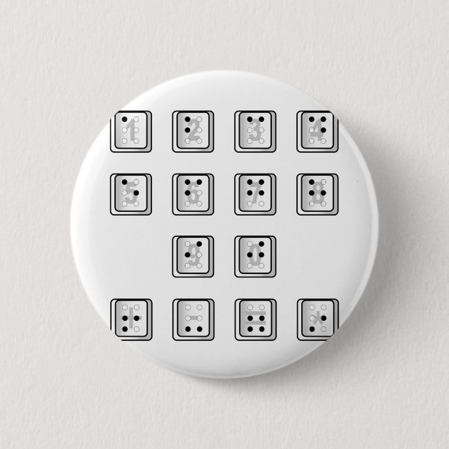 Braille Computer Key Numbers Button (Front)