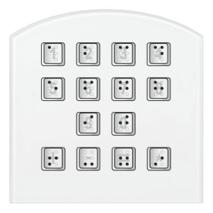 Braille Computer Key Numbers Door Sign