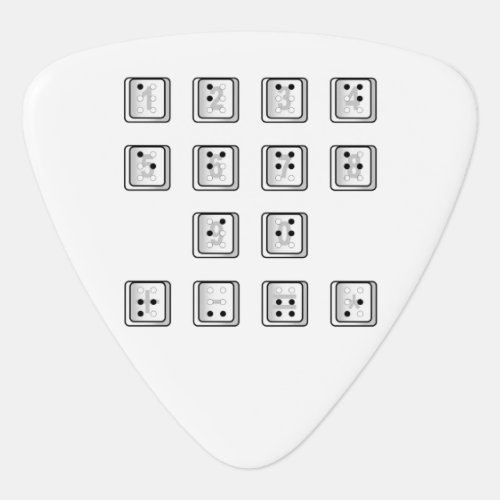 Braille Computer Key Numbers Guitar Pick