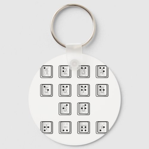 Braille Computer Key Numbers Keychain