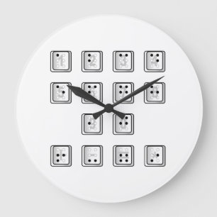 Braille Computer Key Numbers Large Clock