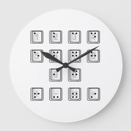 Braille Computer Key Numbers Large Clock