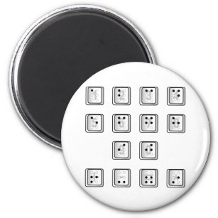 Braille Computer Key Numbers Magnet
