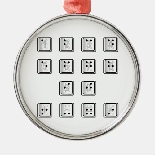 Braille Computer Key Numbers Metal Ornament