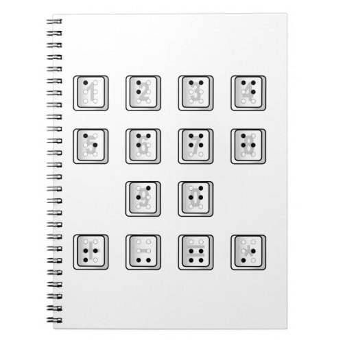 Braille Computer Key Numbers Notebook