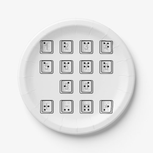 Braille Computer Key Numbers Paper Plates