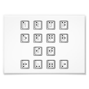 Braille Computer Key Numbers Photo Print