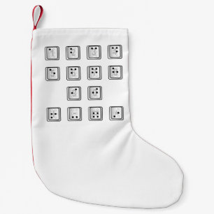 Braille Computer Key Numbers Small Christmas Stocking