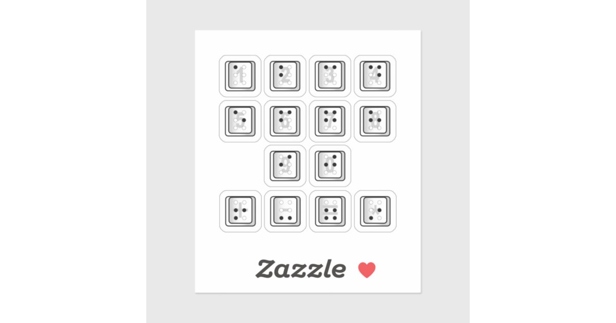 Decorative labels Braille 