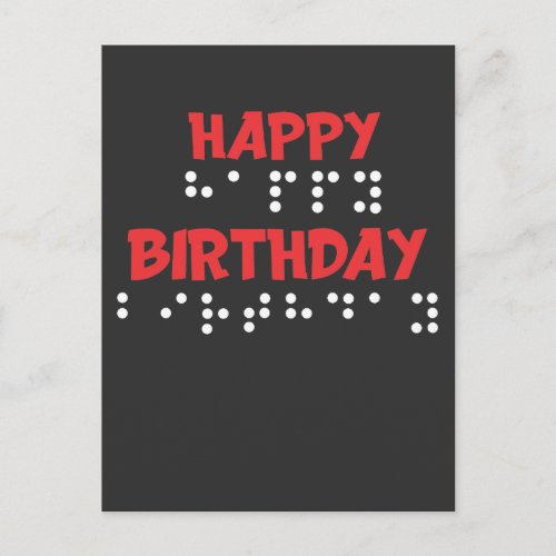 Braille Dots _ Happy Birthday t_shirt Blind Postcard