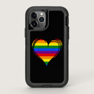 Braille "Love Is Love" Rainbow Heart    OtterBox Defender iPhone 11 Pro Case