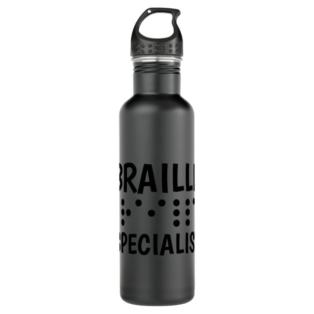 Braille Specialist  Stainless Steel Water Bottle (Front)