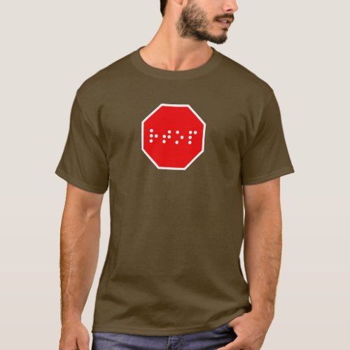 Braille Stop Sign T_Shirt