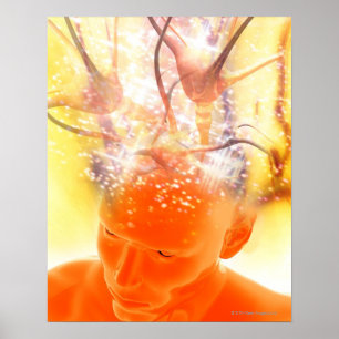 Brain Activity, Conceptual Computer Artwork Poster