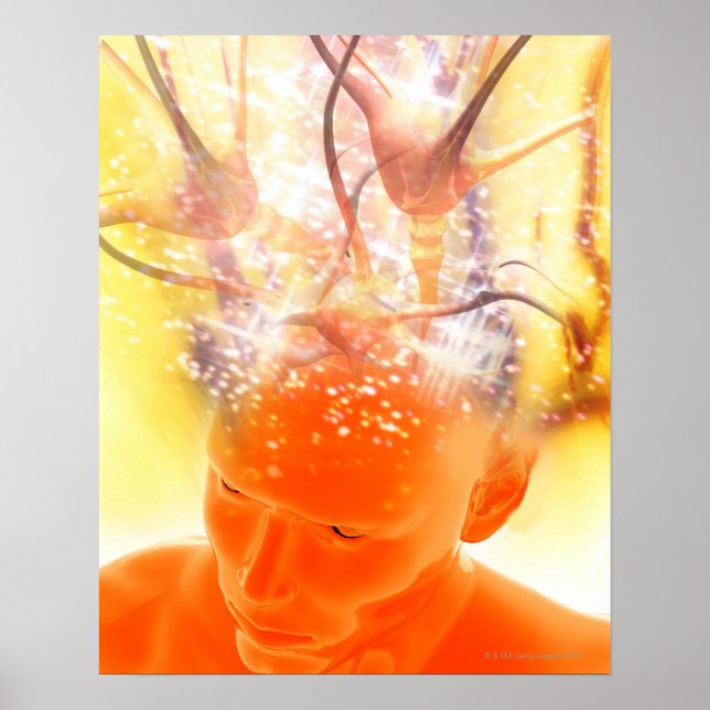 Brain Activity, Conceptual Computer Artwork Poster (Front)