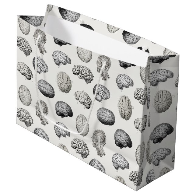 Brain Anatomy Biology Illustrations Large Gift Bag (Front Angled)