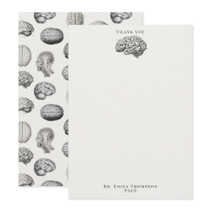Brain Anatomy Biology Illustrations Psychologist Thank You Card