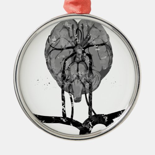 Brain and brain stem metal ornament