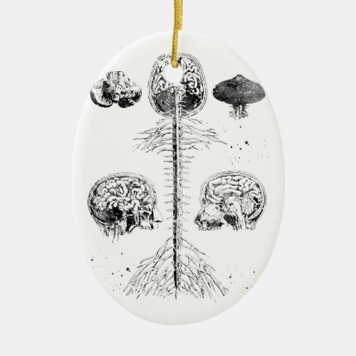 Brain and spine ceramic ornament