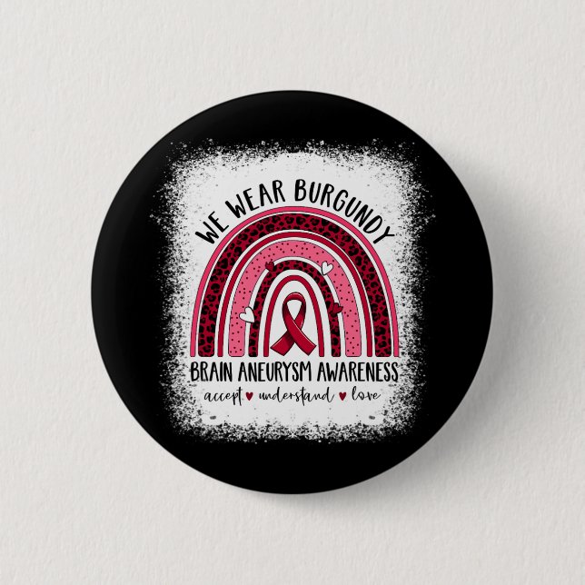 Brain Aneurysm Awareness Apparel Awesome Tee  Button (Front)