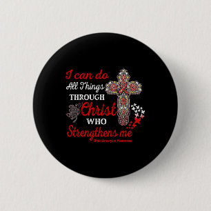 Brain Aneurysm Awareness Burgundy Gnomes Truck Rai Button
