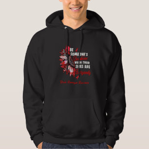 Brain Aneurysm Awareness Burgundy Ribbon Sunflower Hoodie