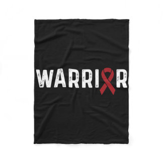 Brain Aneurysm Awareness Burgundy Ribbon Warrior  Fleece Blanket