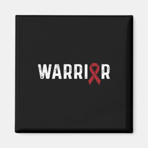 Brain Aneurysm Awareness Burgundy Ribbon Warrior Magnet