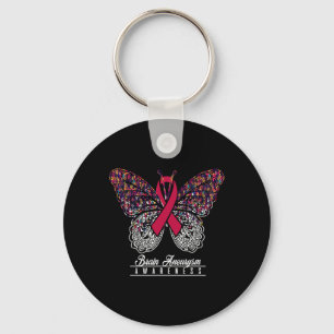 Brain Aneurysm Awareness Butterfly Lovers Gifts Keychain