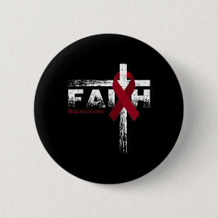 Brain Aneurysm Awareness Christian Faith and Cross Button