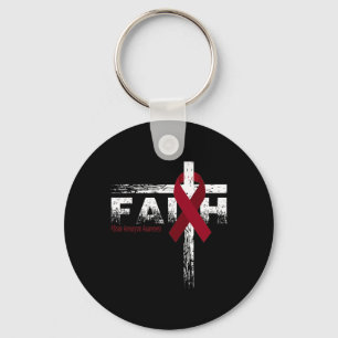 Brain Aneurysm Awareness Christian Faith and Cross Keychain