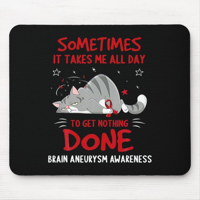 Brain Aneurysm AWARENESS Cute Elephant Sunflower B Mouse Pad (Front)