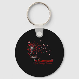 Brain Aneurysm Awareness Faith Hope Love Dandelion Keychain