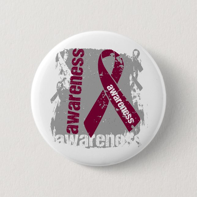 Brain Aneurysm Awareness Grunge Ribbon Pinback Button (Front)