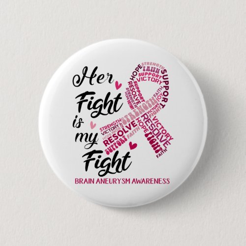 Brain Aneurysm Awareness Her Fight is my Fight Button