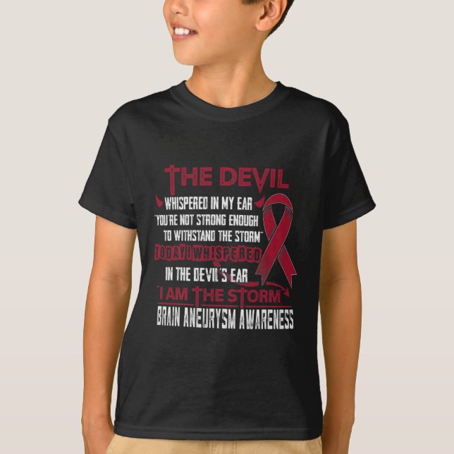 Brain Aneurysm Awareness I am the Storm Devil  T-Shirt (Front)