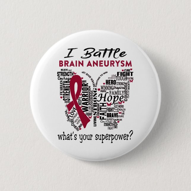 Brain Aneurysm Awareness Month Ribbon Gifts Button (Front)