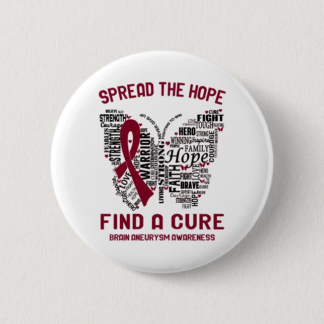 Brain Aneurysm Awareness Month Ribbon Gifts Button (Front)