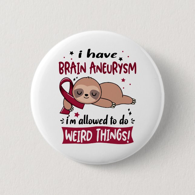 Brain Aneurysm Awareness Month Ribbon Gifts Button (Front)