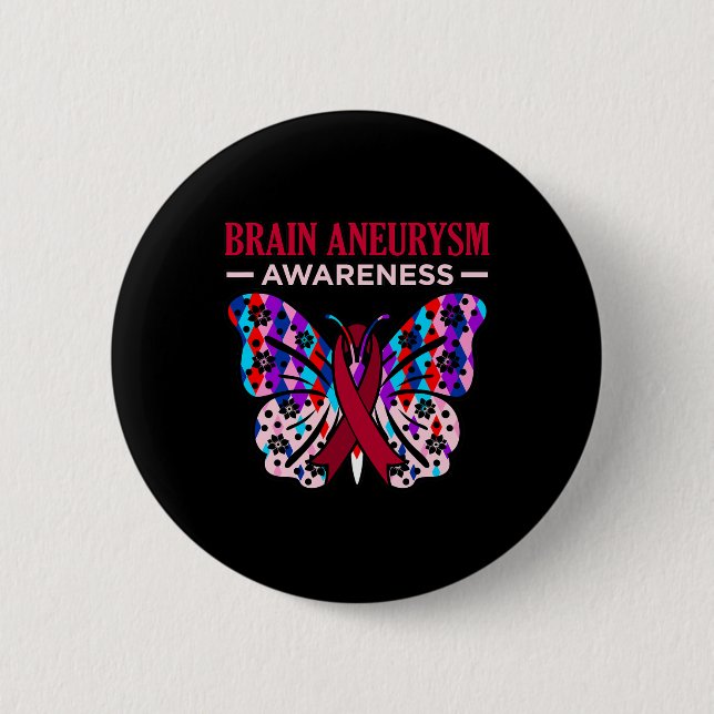 Brain Aneurysm Awareness Month Support Graphic  Button (Front)