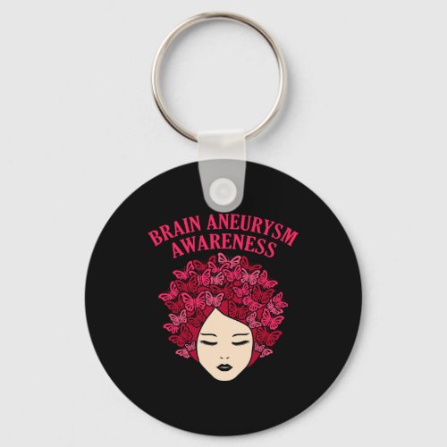 Brain Aneurysm Awareness Month Support Graphic  Keychain