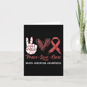 Brain Aneurysm Awareness Peace Love Cure Leopard 1 Card