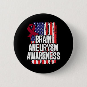 Brain Aneurysm Awareness Ribbon  Button
